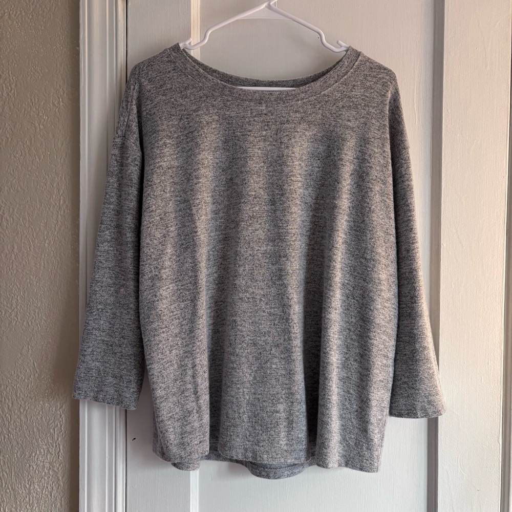 Daily Ritual Heather Gray Knit Top Long Sleeve Sz Medium